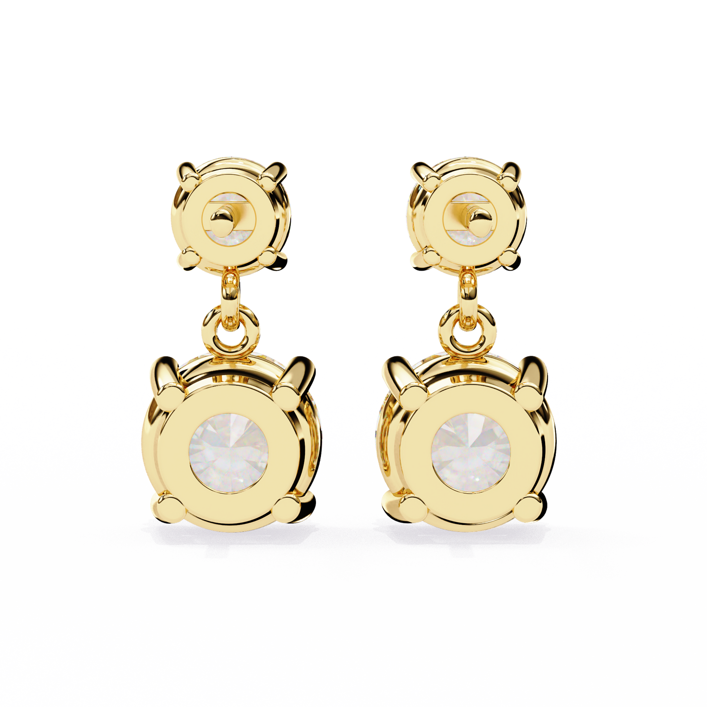 3.73Ct Round Cut Top Grade Lab Grown Diamond Elegant Dainty Classic Vintage Prong Set Drop Wedding Earring For Women's