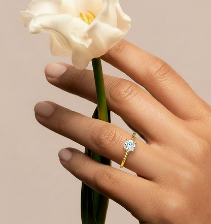 Lab Grown Round Brilliant Cut Diamond Ring