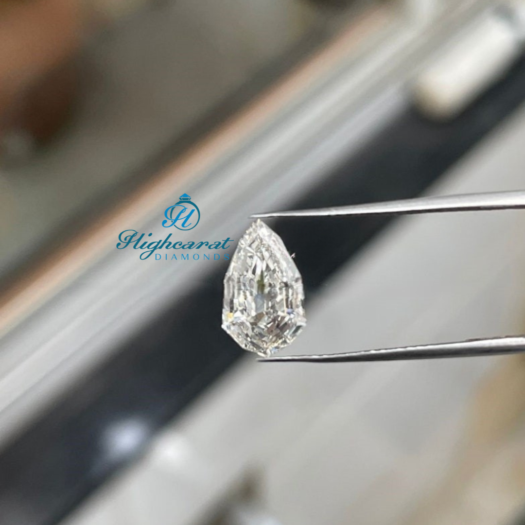 Pear Step Cut Antique Diamond, Dainty Minimalist White Colorless Lab Grown Loose Perfect Diamond Use For Necklace