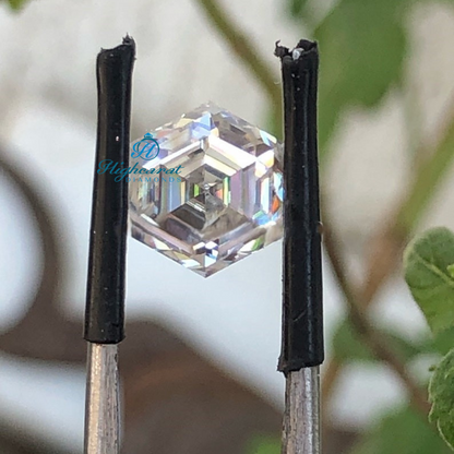 Hexagon Cut White Colorless Loose Diamond, Elegant Classic Minimalist perfect Loose Hexagon Cut Diamond For Wedding Jewelry