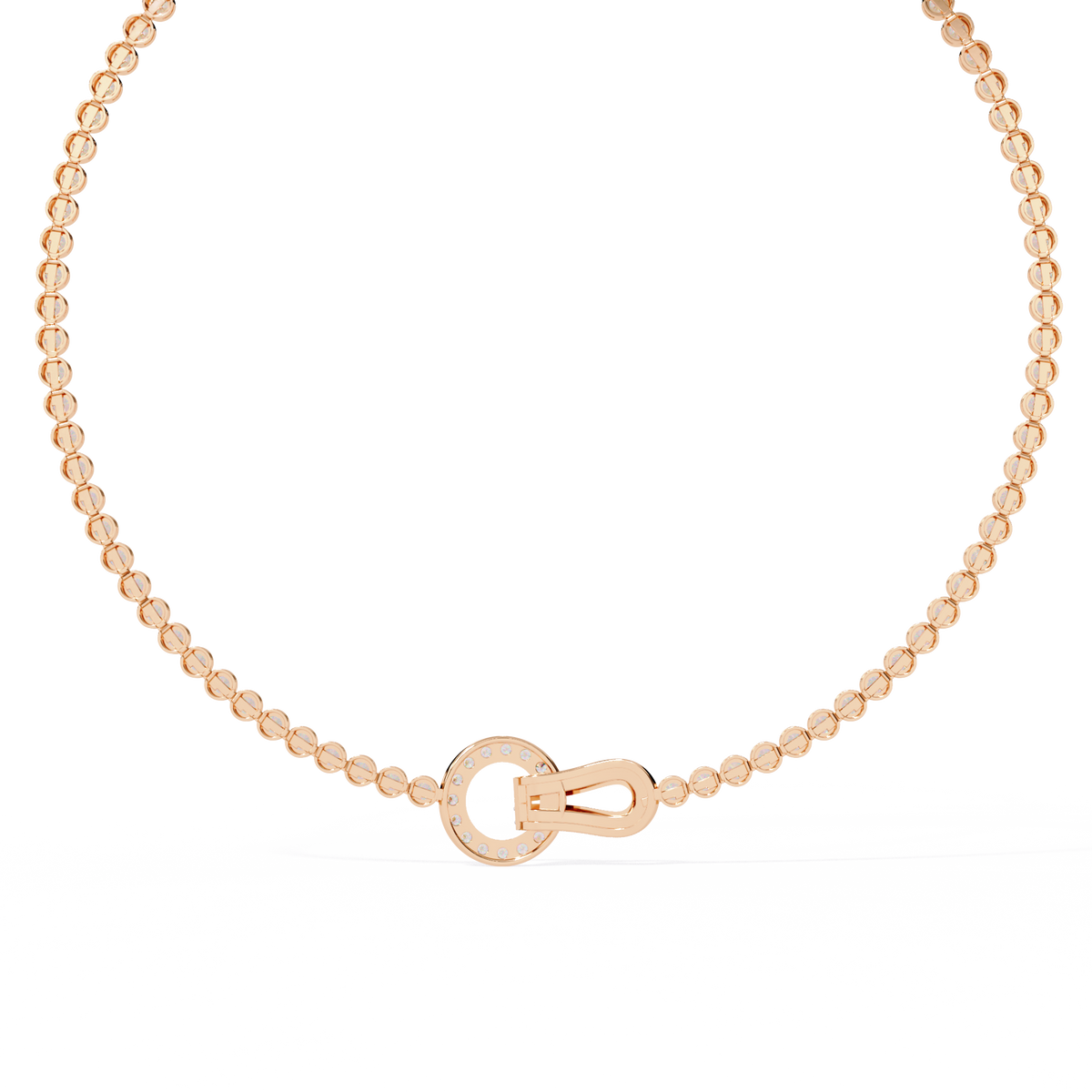 6.42 Ct,10k White Solid Gold Fancy Round Cut Lab Grown& Natural Prong Set Wedding Diamond Necklace - HIGHCARAT DIAMONDS