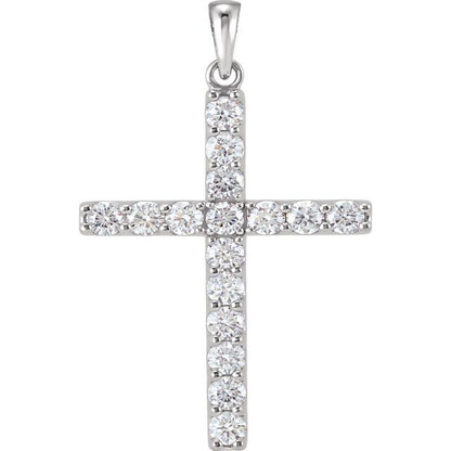 14K Yellow 1/8 CTW Lab-Grown Diamond Cross Pendant