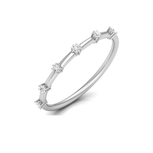 Dainty 0.08 CT Round Diamond Band Ring for Womens Comfortable and Stylish