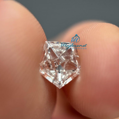 Pentagon Cut Loose Diamond, Antique White Colorless Lab Grown Dainty Stackable Diamond Use For Pendant