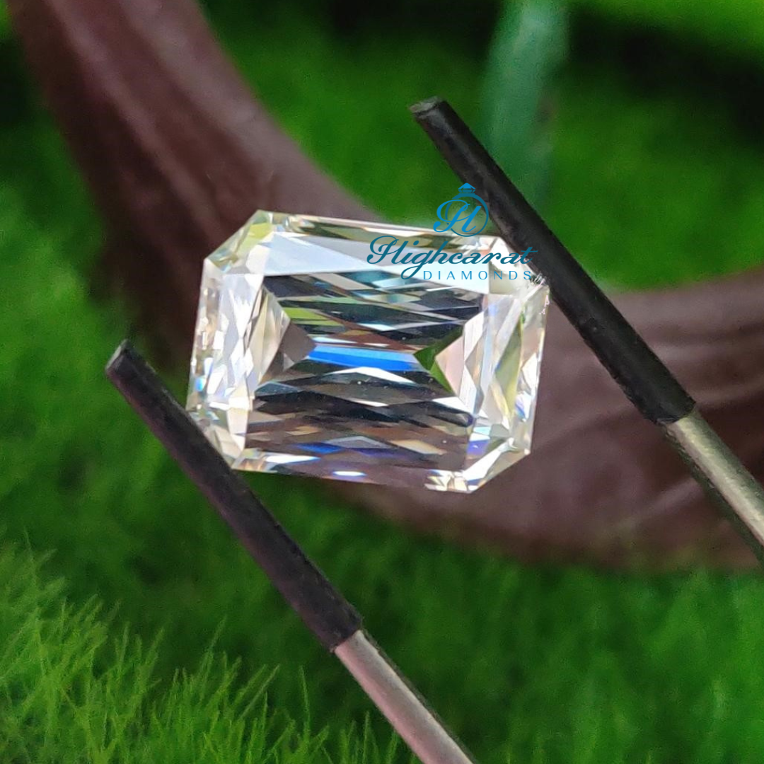 Emerald Shape Criss Cut White Colorless Loose Diamond Cluster Dainty Antique Perfect IGI Certified  Diamond Use For Custom Jewelry