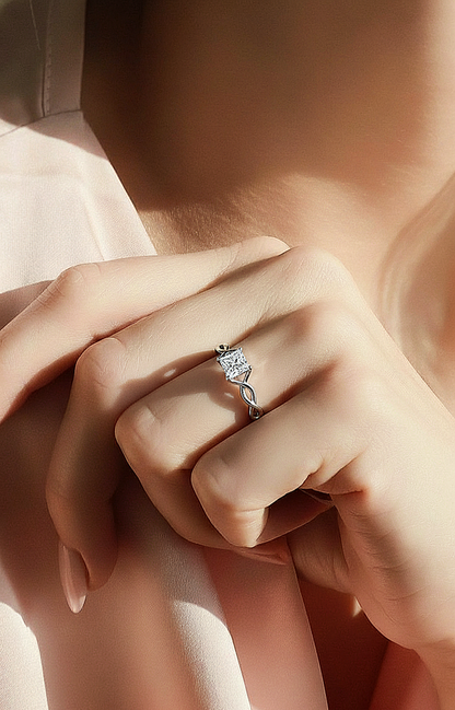 Princess Cut Lab Diamond Matching Split Ring