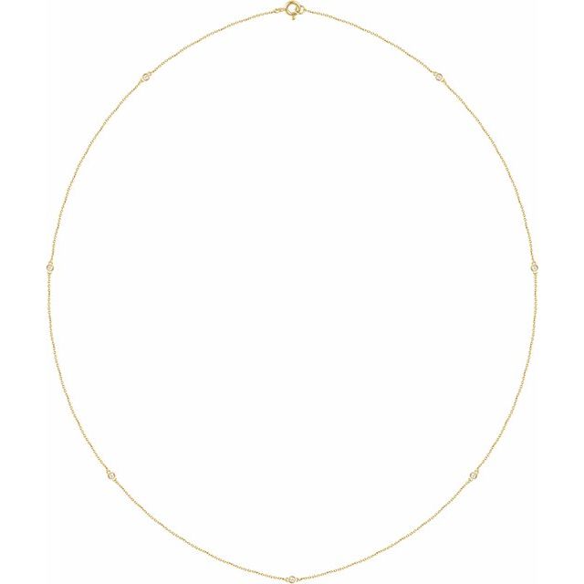 14K Yellow 1/5 CTW Lab-Grown Diamond 3-Station 18" Necklace