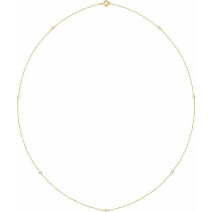 14K Yellow 1/5 CTW Lab-Grown Diamond 3-Station 18" Necklace
