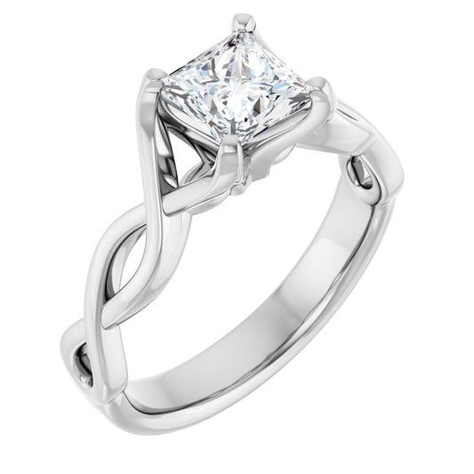 Princess Cut Lab Diamond Matching Split Ring