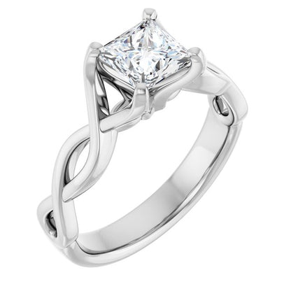 Princess Cut Lab Diamond Matching Split Ring