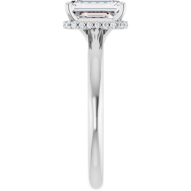 Emerald Cut Lab Diamond Hidden Halo Ring