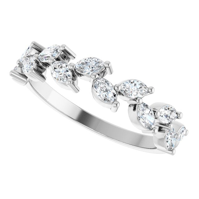 14K White 5/8 CTW Lab-Grown Diamond Anniversary Band