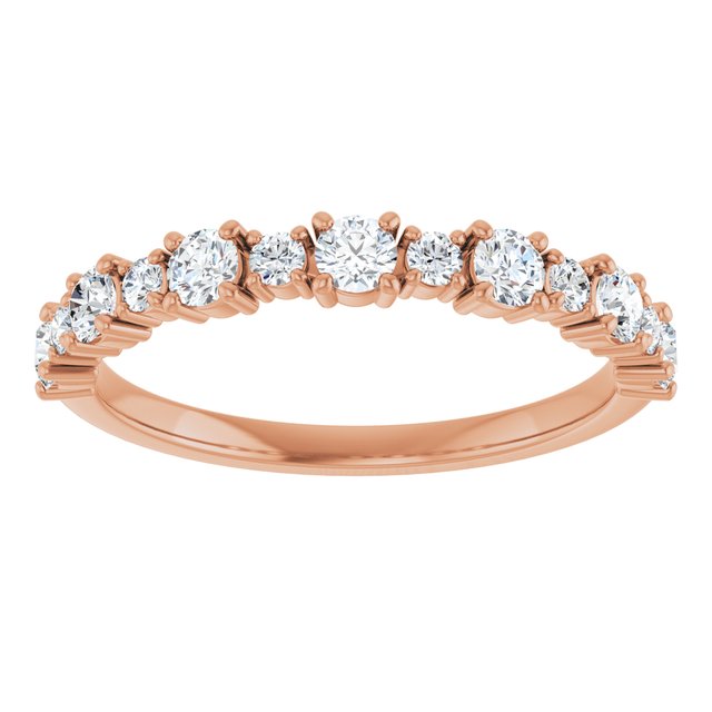 14K Rose 1/2 CTW Lab-Grown Diamond Anniversary Band