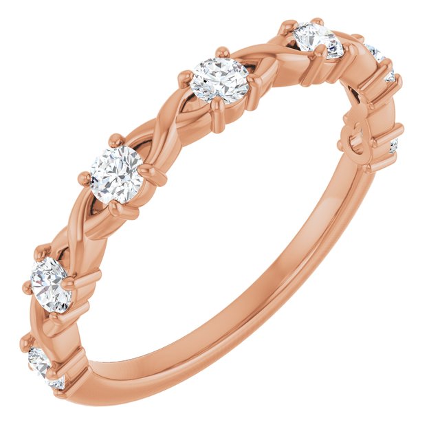 14K Rose 1/4 CTW Lab-Grown Diamond Anniversary Band