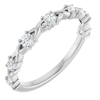 14K Rose 1/4 CTW Lab-Grown Diamond Anniversary Band