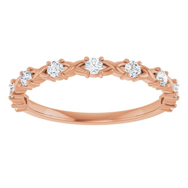 14K Rose 1/4 CTW Lab-Grown Diamond Anniversary Band