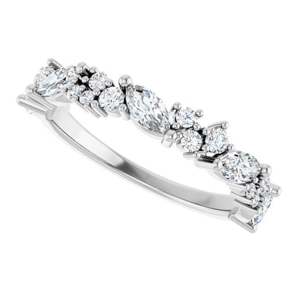 14K White 1 CTW Lab-Grown Diamond Anniversary Band