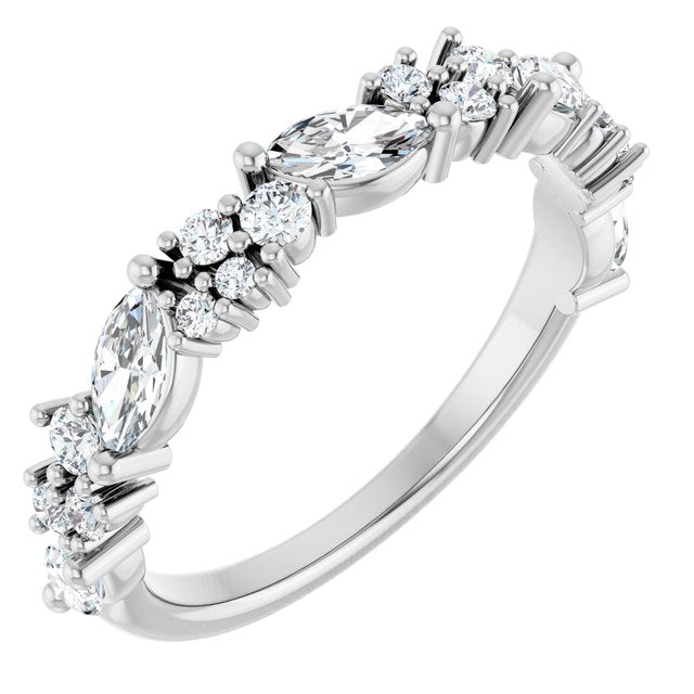 14K White 1 CTW Lab-Grown Diamond Anniversary Band