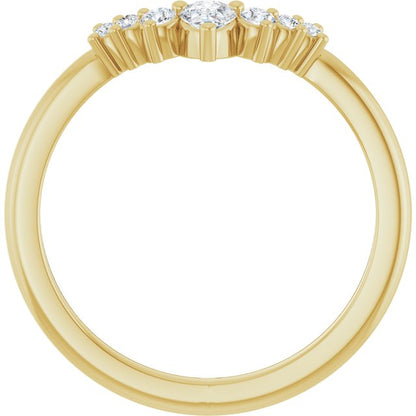 14K Yellow 1/4 CTW Lab-Grown Diamond Contour Band
