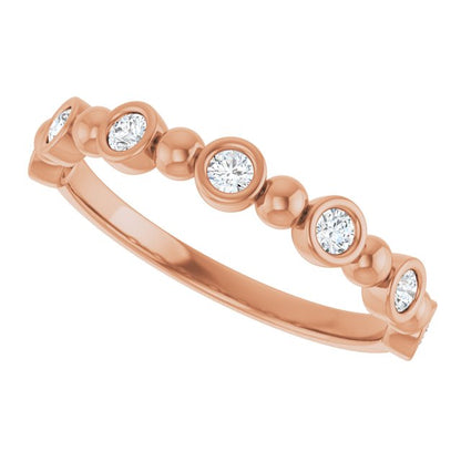 14K Rose 1/5 CTW Lab-Grown Diamond  Anniversary Band
