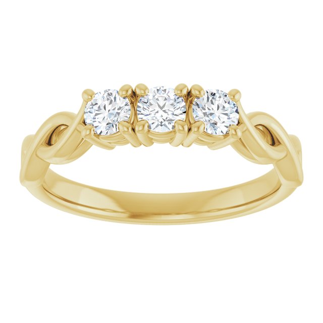 14K Yellow 3/8 CTW Lab-Grown Diamond Anniversary Band