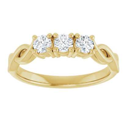 14K Yellow 3/8 CTW Lab-Grown Diamond Anniversary Band