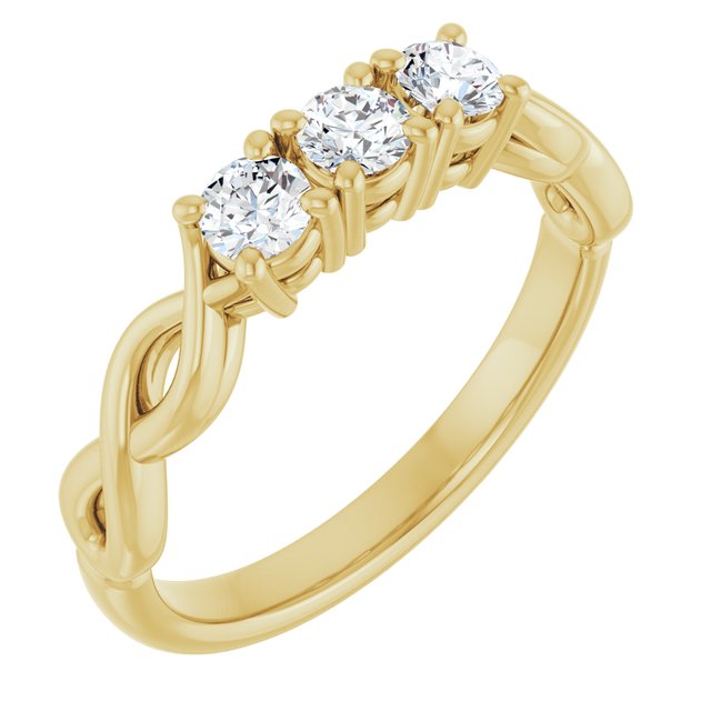 14K Yellow 3/8 CTW Lab-Grown Diamond Anniversary Band