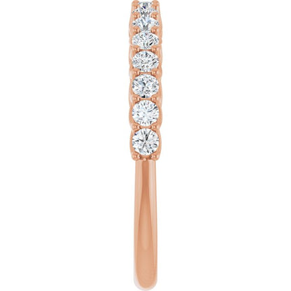 14K Rose 1/2 CTW Lab-Grown Diamond Anniversary Band
