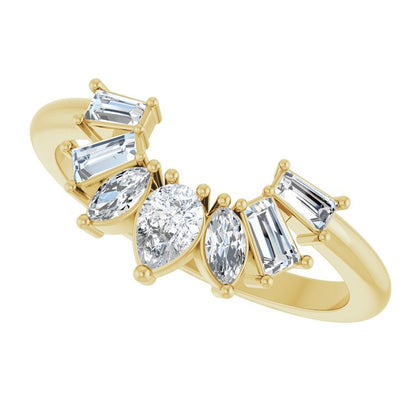 14K Yellow 1/2 CTW Lab-Grown Diamond Contour Band