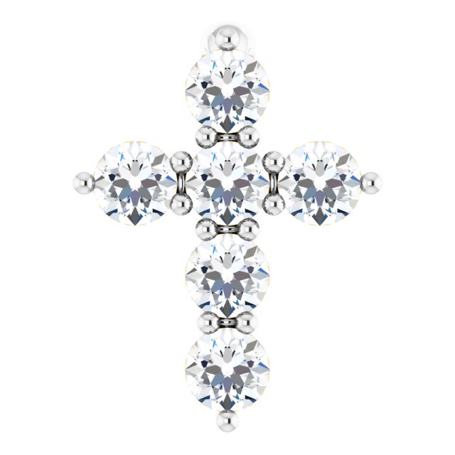14K Yellow 1/4 CTW Lab-Grown Diamond Cross Pendant