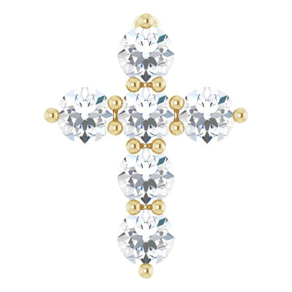 14K Yellow 1/4 CTW Lab-Grown Diamond Cross Pendant