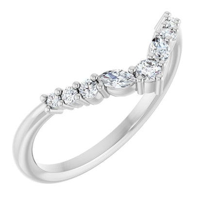 14K Yellow 1/5 CTW Lab-Grown Diamond Contour Band