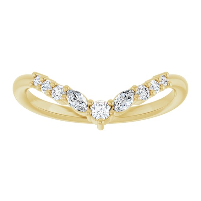 14K Yellow 1/5 CTW Lab-Grown Diamond Contour Band