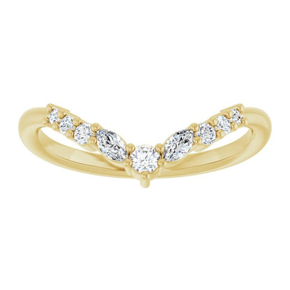 14K Yellow 1/5 CTW Lab-Grown Diamond Contour Band