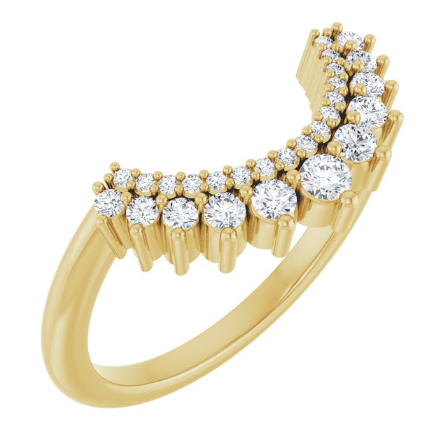 14K White 1/6 CTW Lab-Grown Diamond Contour Band