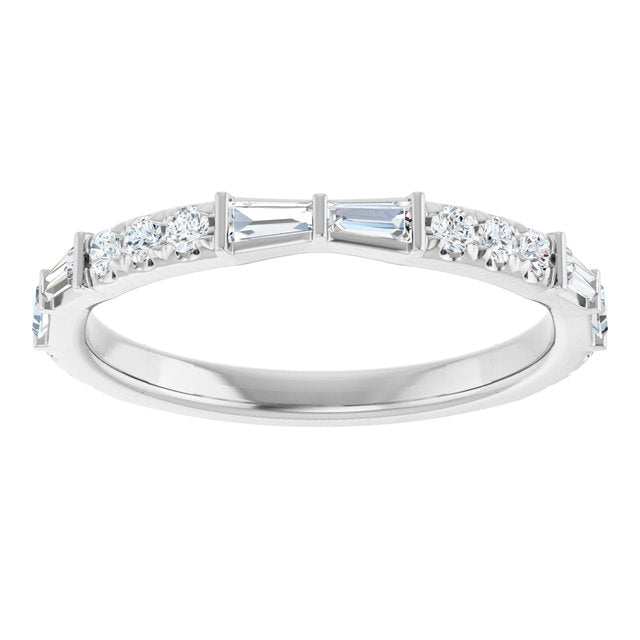 14K White 3/8 CTW Lab-Grown Diamond Anniversary Band