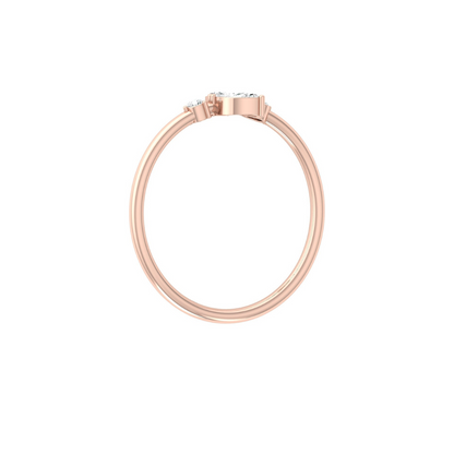 10K Gold Labgrown Diamond Marquise and Round Cut Engagement Ring Affordable Party Band