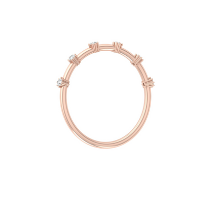 Dainty 0.08 CT Round Diamond Band Ring for Womens Comfortable and Stylish