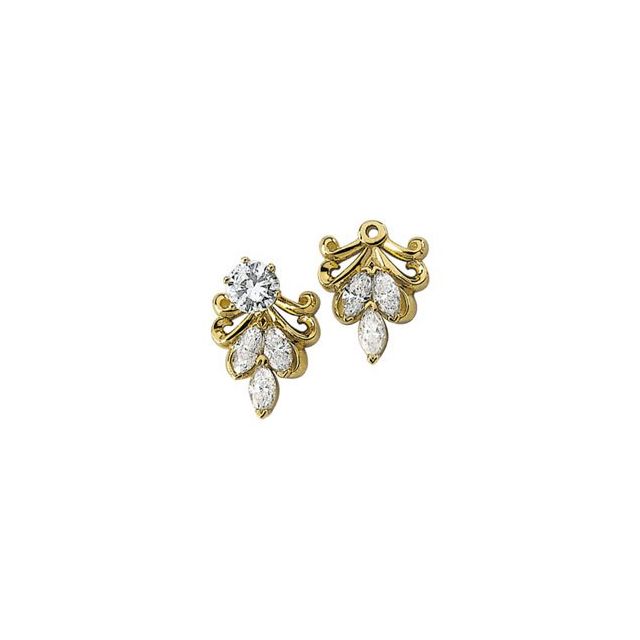 14K Yellow 3/4 CTW Diamond Earring Jackets