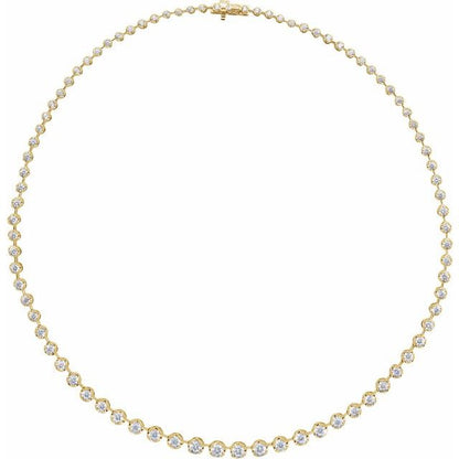 14K Yellow 6 3/4 CTW Lab-Grown Diamond Line 16" Necklace