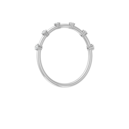 Dainty 0.08 CT Round Diamond Band Ring for Womens Comfortable and Stylish