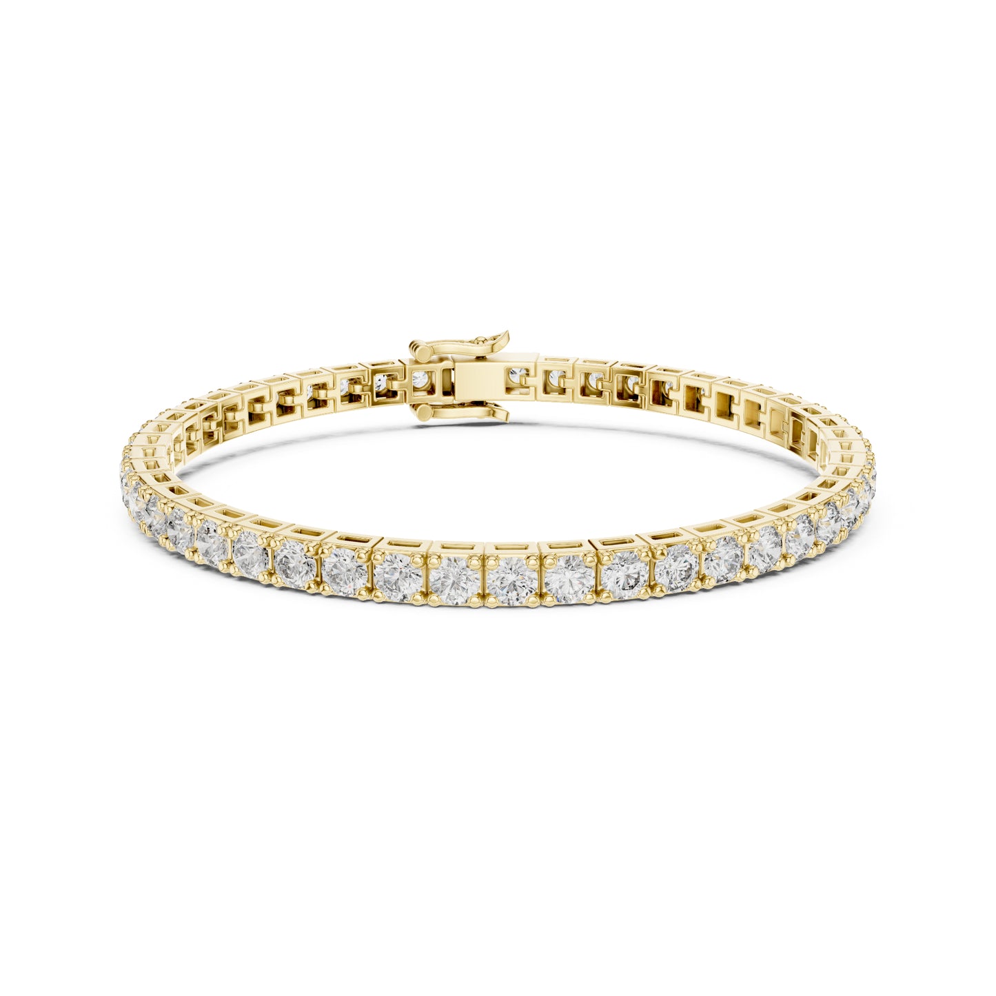 9.25 Ct Round Shape Top Grade Lab Grown Diamond 14k Solid Gold Unique Fabulous Tennis Wedding-Bracelet - HIGHCARAT DIAMONDS