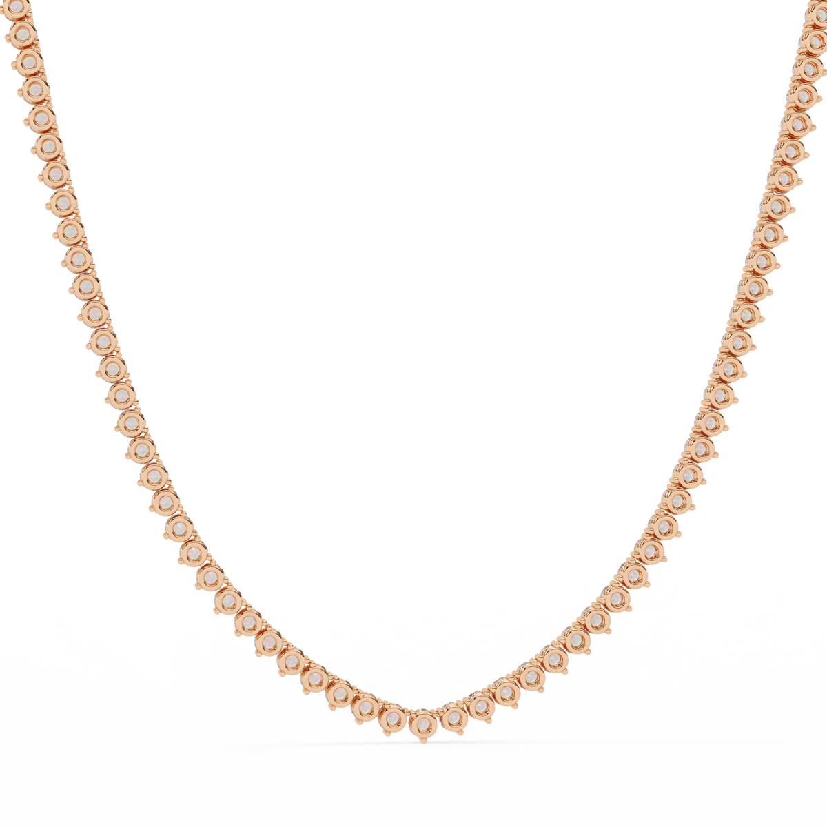 Round Cut 9.70 Ct Natural & Lab Grown Diamond 18k Solid Gold Channel Set Unisex Best Necklace For Daily Wear - HIGHCARAT DIAMONDS