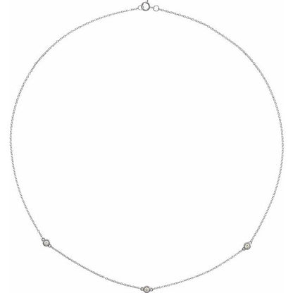 14K Yellow 1/5 CTW Lab-Grown Diamond 3-Station 18" Necklace