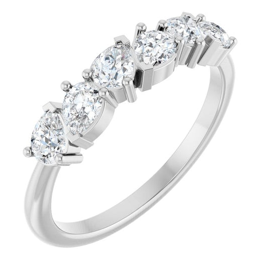 14K White 7/8 CTW Lab-Grown Diamond Anniversary Band