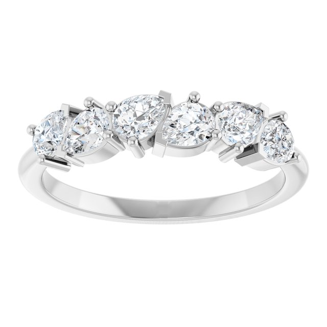 14K White 7/8 CTW Lab-Grown Diamond Anniversary Band