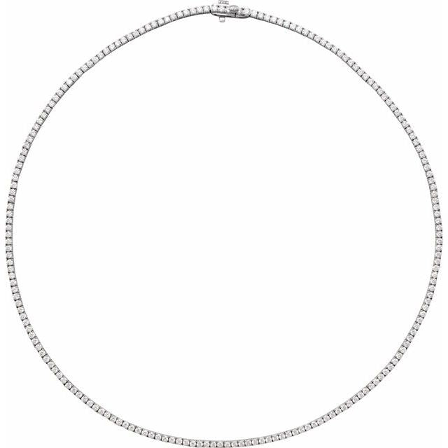 14K Yellow 5 7/8 CTW Lab-Grown Diamond Line 16" Necklace