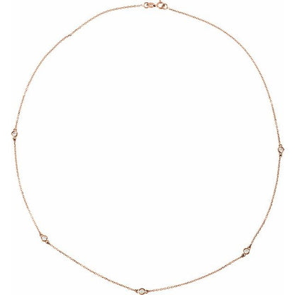 14K Yellow 1/5 CTW Lab-Grown Diamond 3-Station 18" Necklace
