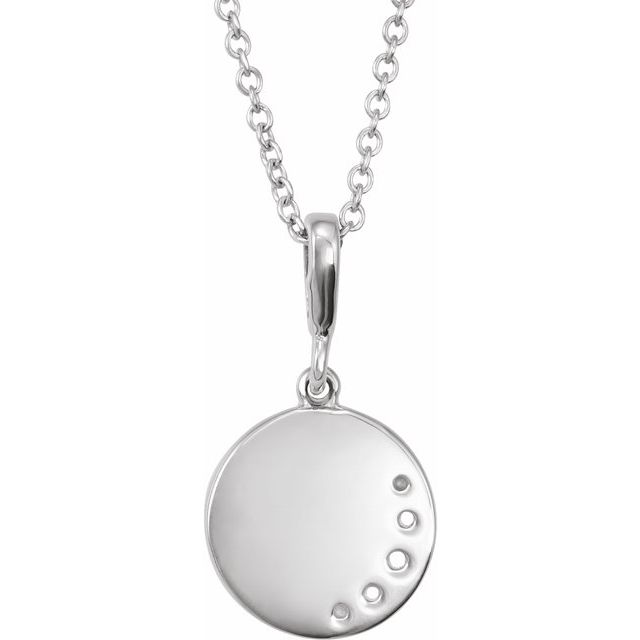 14K White 1/10 CTW Natural Diamond Crescent Moon 16-18" Necklace