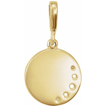 14K Yellow 1/10 CTW Natural Diamond Crescent Moon Pendant